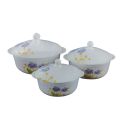 3 Piece Microwave Safe Opal Serving Bowl Set. 