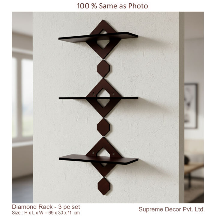 Formica%20Laminated%20-%20Diamond%20Shaped%20Best%20Wall%20rack%20Design%20-%203%20pc%20Set%20-%20By%20Supreme%20Decor%20-%20Image%203