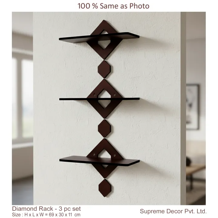 Formica%20Laminated%20-%20Diamond%20Shaped%20Best%20Wall%20rack%20Design%20-%203%20pc%20Set%20-%20By%20Supreme%20Decor%20-%20Image%203