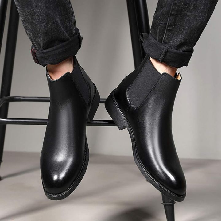 Black%20Genuine%20Leather%20Ankle%20Boot%20For%20Men%20-%20Image%203