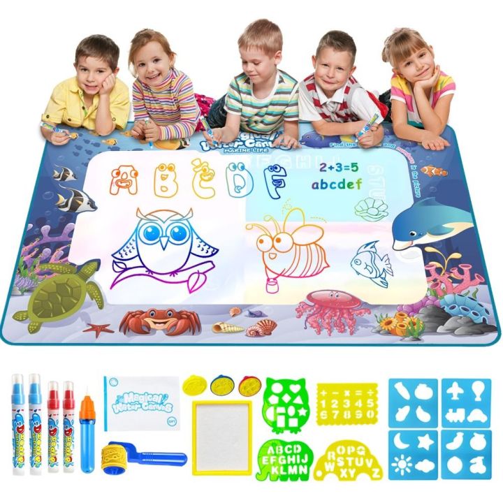 High Quality Repeated Graffiti Water Doodle Mat Durable Portable Water Canvas Creative Doodle Mat Children's Drawing
