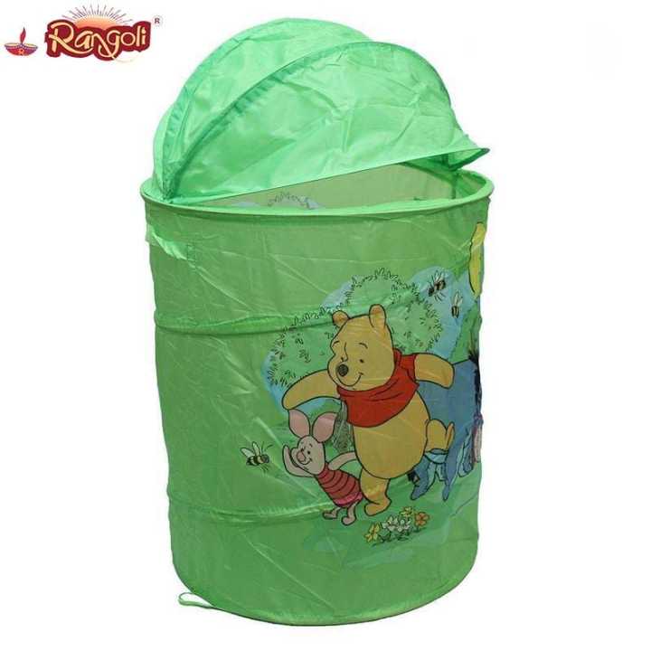 Cartoon Printed Foldable Round Laundry Basket