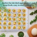 NAMUNY Egg Container, Refrigerator Deviled Egg Tray Carrier with Lid for 60 Eggs - Plastic Fridge Stackable Portable 2 Pack. 