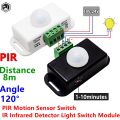 1PCS DC 12V 24V 8A Automatic Adjust PIR Motion Sensor Switch IR Infrared Detector Light Switch Module for LED Strip Light Lamp. 