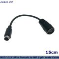 【LuckyBabyFans Store】1x 6pin Mini-Din Ps/2 Male To Din 5pin Female Adapter Connector Cable Mouse Keyboard Adapter. 