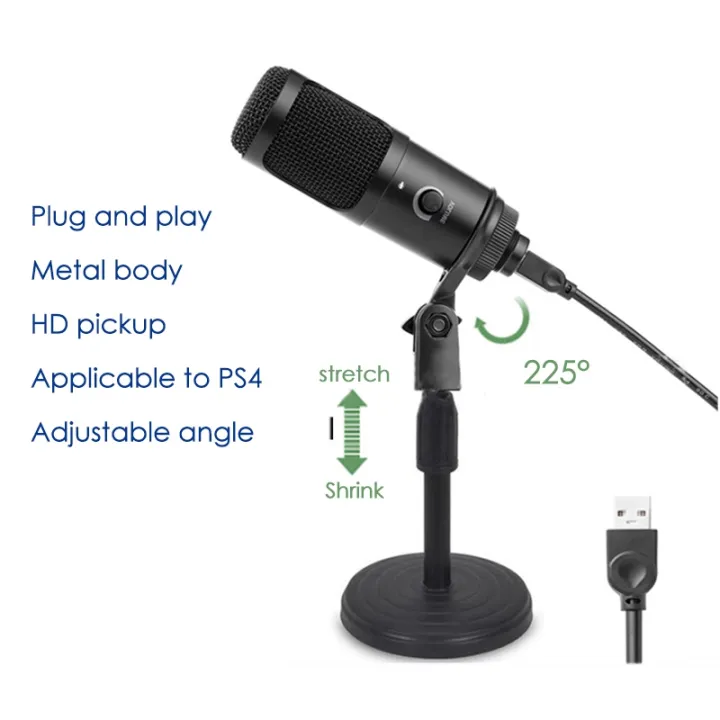 USB%20Microphone%20Plug%20and%20Play%20LED%20Indicator%20Volume%20Adjustment%20Professional%20Studio%20Microphone%20for%20PC%20Laptop%20-%20Image%204