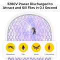 Foldable Swivel Mosquito Bat, 3 in 1 Mosquito Racket USB Rechargeable, Bug Zapper Electric Fly Swatter with UV Light Lamp, Hangable Mosquito Swatter Racket w/Long Lasting Lithium-ion Battery. 