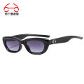 Outdoor men's and women's butterfly personality cat's eye European and American two-circle small frame fashion sunglasses crossover frame sunglasses. 