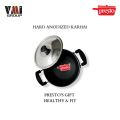 Presto Black Hard Anodized Karhai/Kadhai/Kadai/Karai 280mm with Stainless Steel Lid - Induction Compatible. 