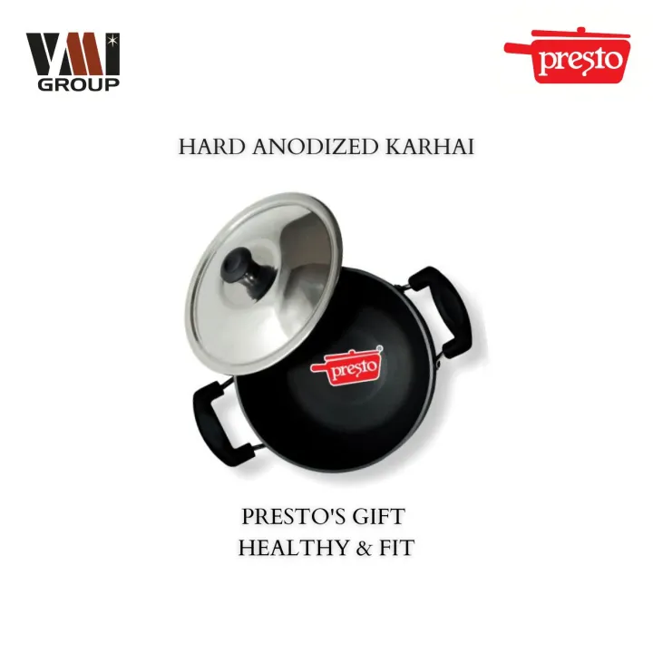 Presto%20Black%20Hard%20Anodized%20Karhai/Kadhai/Kadai/Karai%20280mm%20with%20Stainless%20Steel%20Lid%20-%20Induction%20Compatible%20-%20Image%205