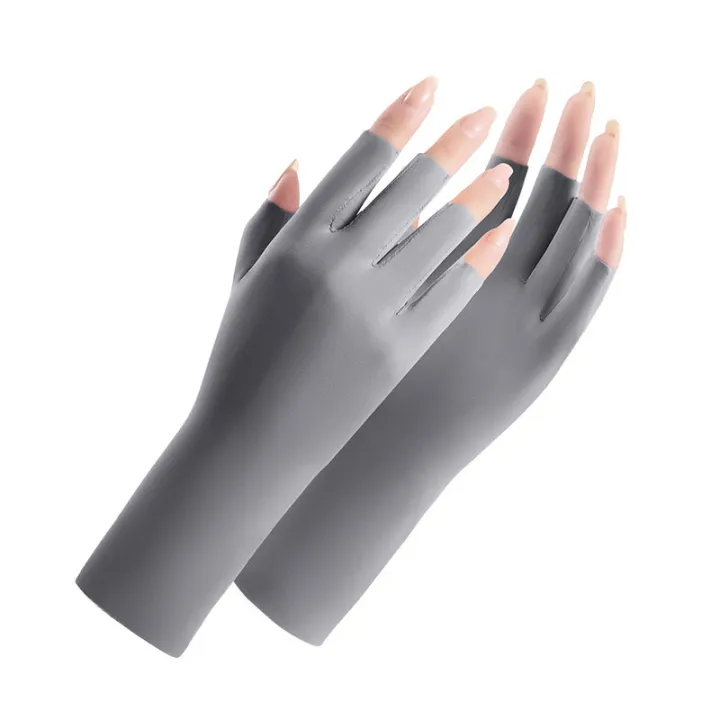 Sunscreen%20gloves%20D149%20women's%20summer%20thin%20UV%20protection%20manicure%20outdoor%20electric%20bike%20cycling%20breathable%20half%20finger%20sunscreen%20upgrade%20-%20Image%207