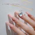 2023 Trendy Nail Art Crystal Iridescent Slanted Moonlight Peach Pointed Bottom Heart. 