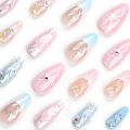 2024 New 3D Nail Art Nail Piece Love Bow Wearable Nail Pink Detachable Wearable Nails Wholesale. 