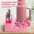 Nullmul Bottle Drying Rack for Cup, Water Bottle Silicone Holder Stand, Fast Drying for Cups Lids Straws Pink. 