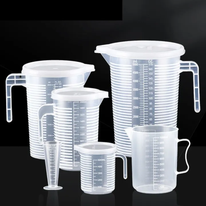 Graduate Measuring Container Liquid Container Clear Graduated Measuring Cup Plastic Scale Laboratory ...