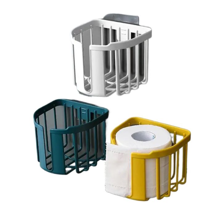 Seamless Wall-Mounted Toilet Paper Shelf with Tissue Box Storage - Effortless Adhesive Installation for a Clutter-Free Bathroom or Kitchen Experience