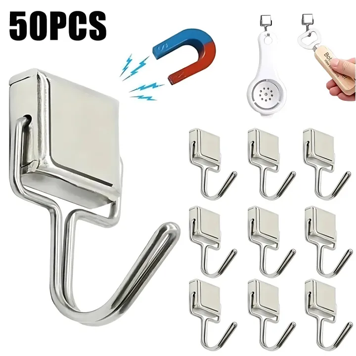 1-50PCS Strong Magnetic Hooks Multi-Purpose Storage Hooks Home Kitchen ...