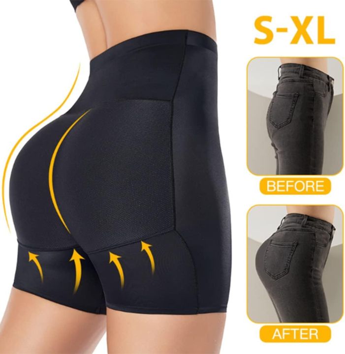 High waisted butt lifting padded shapewear shorts underwear Slimming tummy control shaper seamless hip pads