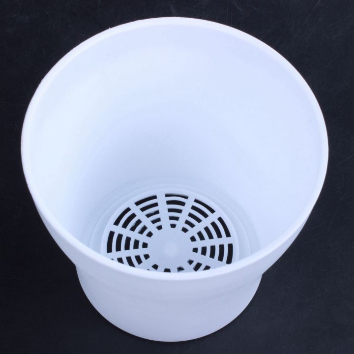 FORIDE%202X%20Plastic%20Plant%20Flower%20Pot%20Planter%20With%20Saucer%20Tray%20Round%20Gloss%20Home%20Garden%20Decor,%20White%20Upper%20-,%2014cm%20-%20Image%207