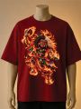 wild Lakhey Brown, Blue, Red Color Printed T-Shirt. 