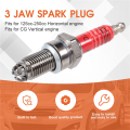 1 Pcs 3-Electrode Spark Plug D8TC for 125Cc 150Cc 200Cc 250Cc Motorcycle Scooter ATV Quads. 