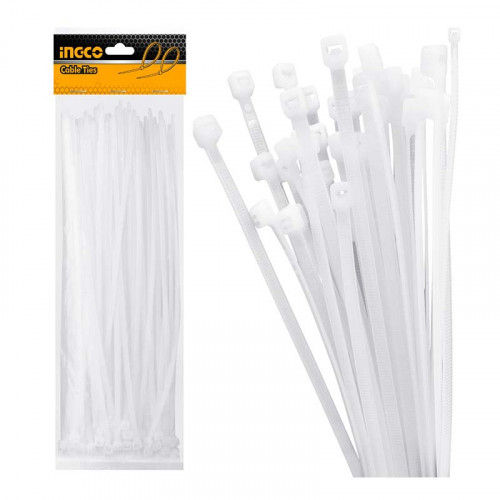 100Pcs Cable Ties 100 Mm (4 Inch) White Nylon Cable Tie Zip Wire