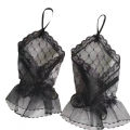 Wholesale Short Black Gloves Lace Ghost Bride Wedding Halloween Lolita Costume Mesh Bow. 