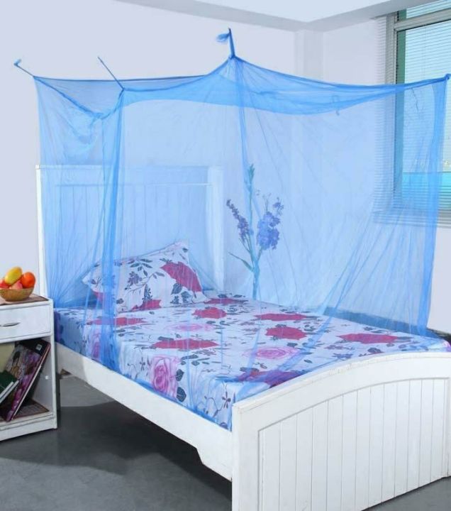 Double  Bed Square Mosquito Net Four Corner Tie Mosquito Net By Arushi