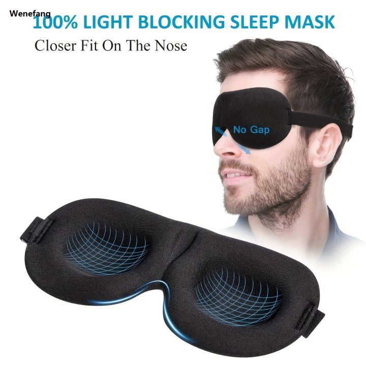 Wenefang%201pc%20Sleep%20Mask%20for%20Back%20Side%20Sleeper,100%25%20Blackout%203D%20Luxury%20Eye%20Mask%20for%20Sleeping,%20Night%20Blindfold%20for%20Men%20Women%20-%20Image%202