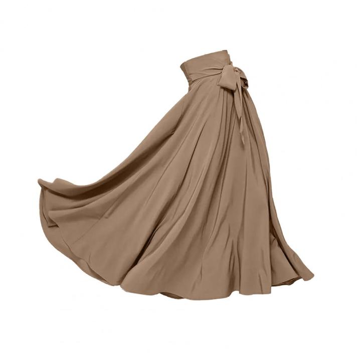 NEW%20Ankle%20solid%20color%20line%20tie%20elegant%20skirt%20women's%20long%20skirt%20with%20high%20waist%20A%20cut%20pleated%20length,%20suitable%20for%20spring%20women%20-%20Image%207