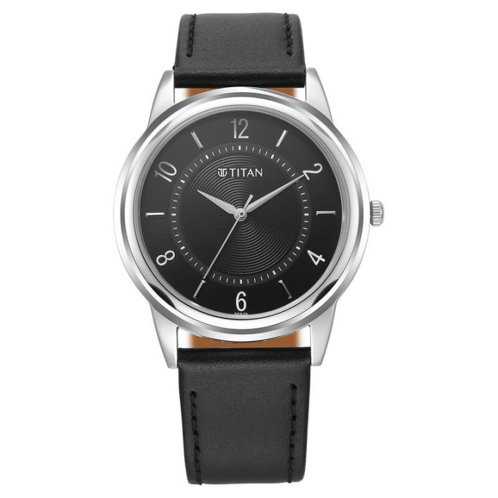 Titan Karishma Zing Quartz Analog Black Dial Leather Strap Watch for ...