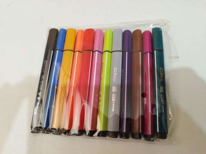 Multi color Sign Pens True Colours | Durable Tip High Pigmented Ink True Color Shine Pen - 12 Assorted Color