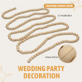 NAMUNY 9 Foot Natural Wood Bead Christmas Garland Wooden Christmas Tree Garland Perfect for Rustic Natural Country Farmhouse. 