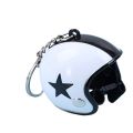 Cute 3D Helmet Keyring (White). 