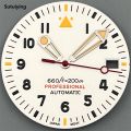 Sutuiying New 2025 29mm White Pilot Style Watch Dial and Hand Sets C3 Fashion Green Luminous Fit NH35 ETA PT Movement Watch Parts for Mod. 