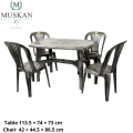 Prestige Dolphin Dining and 4 pc Chair Set. 