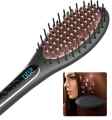 Ceramic Hair Straightener Brush Fast Straightening hair Electric Comb Flat Iron LCD Display Digital Heating hair Brush Gift 906. 