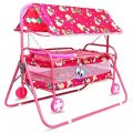 Baby Jhula / Cradle With Hood / Roof / Mosquito Net/ Trolley For Newly Born Babies. 
