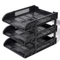 File Tray /Delli 9217ES 3-Compartment File Rack for Office Files/Letter/Document/ Desk Organizer /File Tray File Rack - Black- 1 pcs. 
