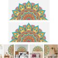 Colourful Mandala Lotus Wall Stickers, Home Room Decoration, Meditation, Stickers Wall Stickers, Yoga Studio Poster. 