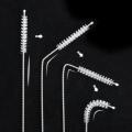 Wenefang Fashion Bending Stainless Straw Brush Cleaner Soft Hair Suction Glass Tube Cleaning Brushes Baby Kids Bottle Brush Long Handle Reusable. 