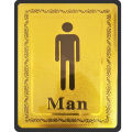 Self Adhesive MAN Door Sign for Office / Restaurant / Hotel and More - Golden Base. 
