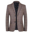 Modern Coat Cotton Mix Check Printed Blazer with Two Buttoned for Men. 