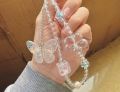 Cute Keychains Beaded Phone Strap Cell Phone Charms Beaded Lanyard Kawaii Creative Crystal Pendant BY PMH TECH. 
