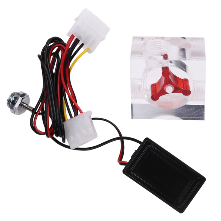 Three Way Flow Meter LED Thermometer for Water Cooling Liquid Cooler Computer Radiator Supplies Temperature Meter