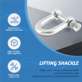 M6x38mm Straight D-Shackle, Short, Stainless Steel AISI 316. 