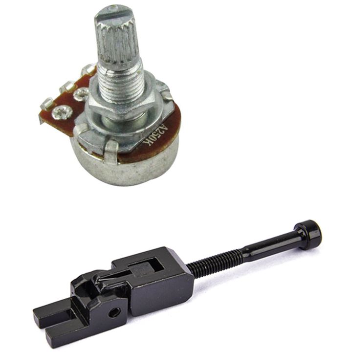 10x Guitar Small Size Pots A250K Potentiometers & 6Pcs Metal Guitar Locked String Saddles for Floyd-Rose Tremolo Bridge
