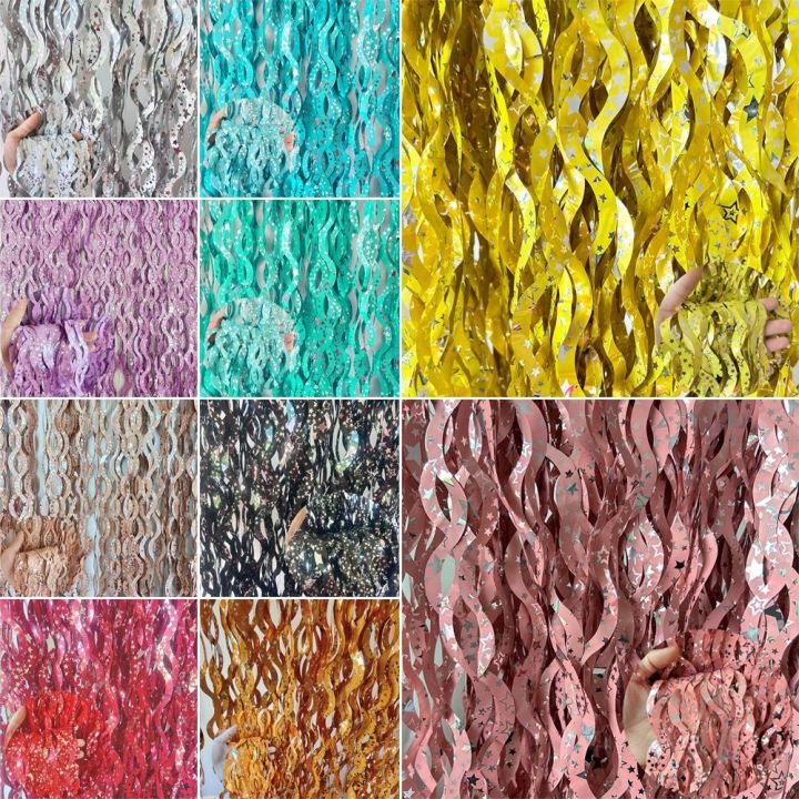 Reusable DIY Tinsel 1x2m Glitter Shimmer Backdrop Wavy Foil Fringe Curtain Party