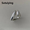 Sutuiying BF CLUB 925 Sterling Silver Ring For Women Flat Simple Finger Open Vintage Handmade Ring Allergy For Party Birthday Gift. 