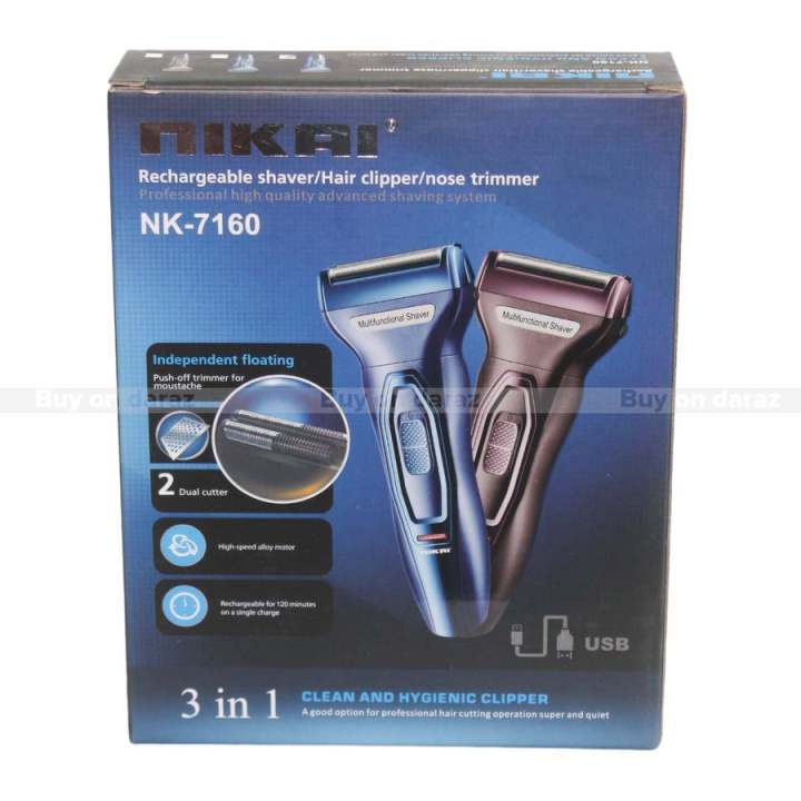Nikai%20Rechargeable%20Shaver/%20Hair%20Clipper%20/Nose%20Trimmer%20Nikai%203In1%20Trimmer%20NK-7160%20-%20Image%203